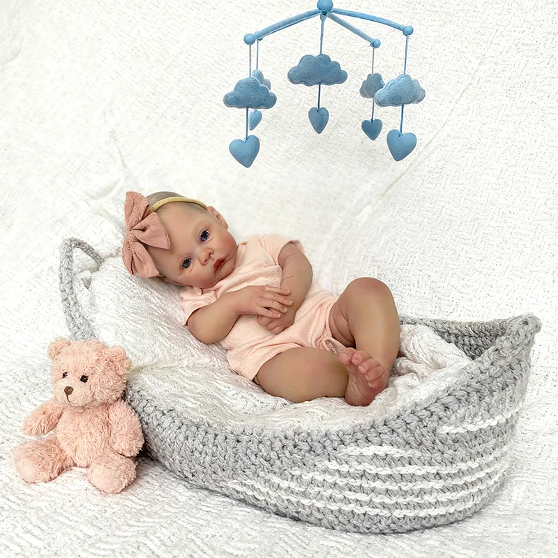 NPK19 ''pintura hecha a mano piel 3D con venas visibles cuerpo suave Reborn Meadow muñeca artística coleccionable regalo de Navidad para niños - imagen 3