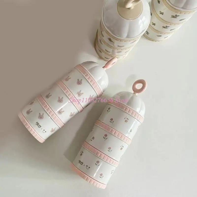 Caja dispensadora fórmula para bebé R6FD, caja dispensadora almacenamiento aperitivos, contenedor dividido portátil