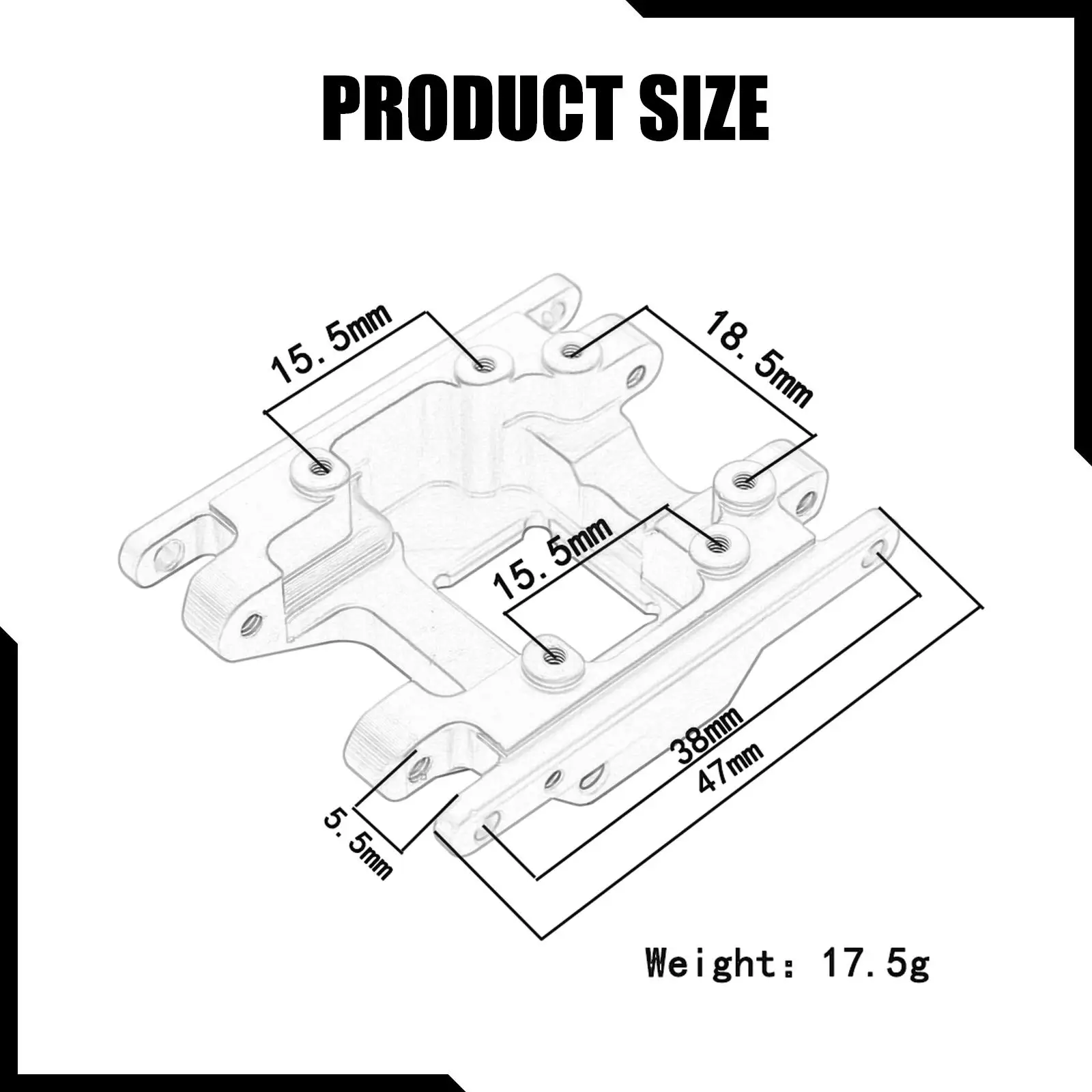Skid Plate DIY Modified Accessory Spare Parts Replace Parts Upgrades Part Aluminum Alloy for 1/18 RC Crawler TRX4M Vehicles Car