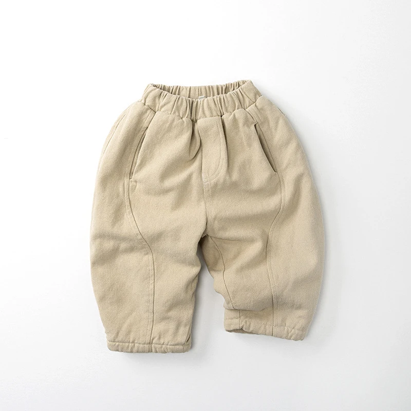 Pantalones de invierno para niños de 1 a 7 años, pantalones con forro de piel para niños, pantalones de estilo coreano para niñas, pantalones de piel holgados para niñas - imagen 5