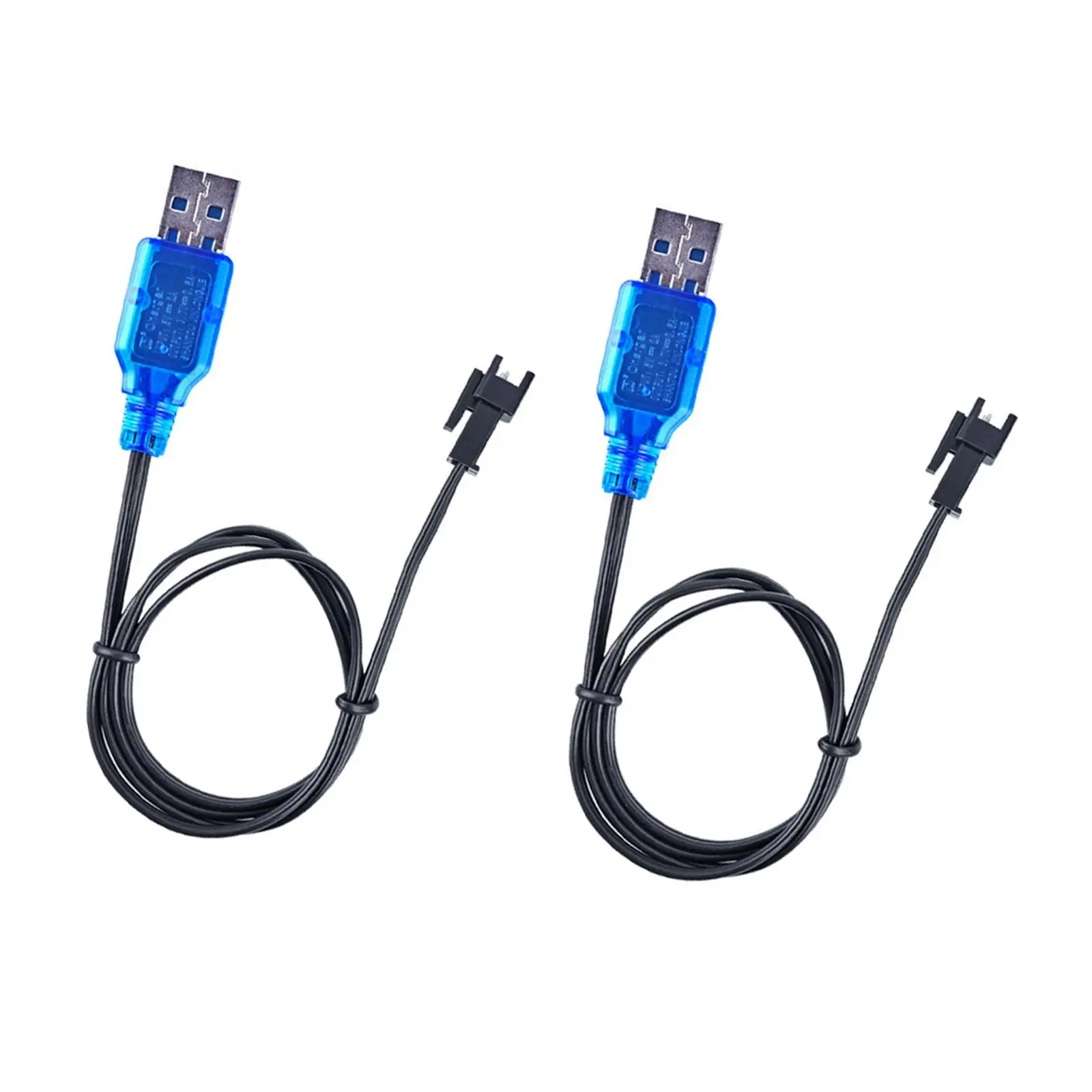 2 uds 3,7 V 400mAh Cables de carga USB 60cm de forma segura para juguetes RC coche barcos barcos - imagen 3