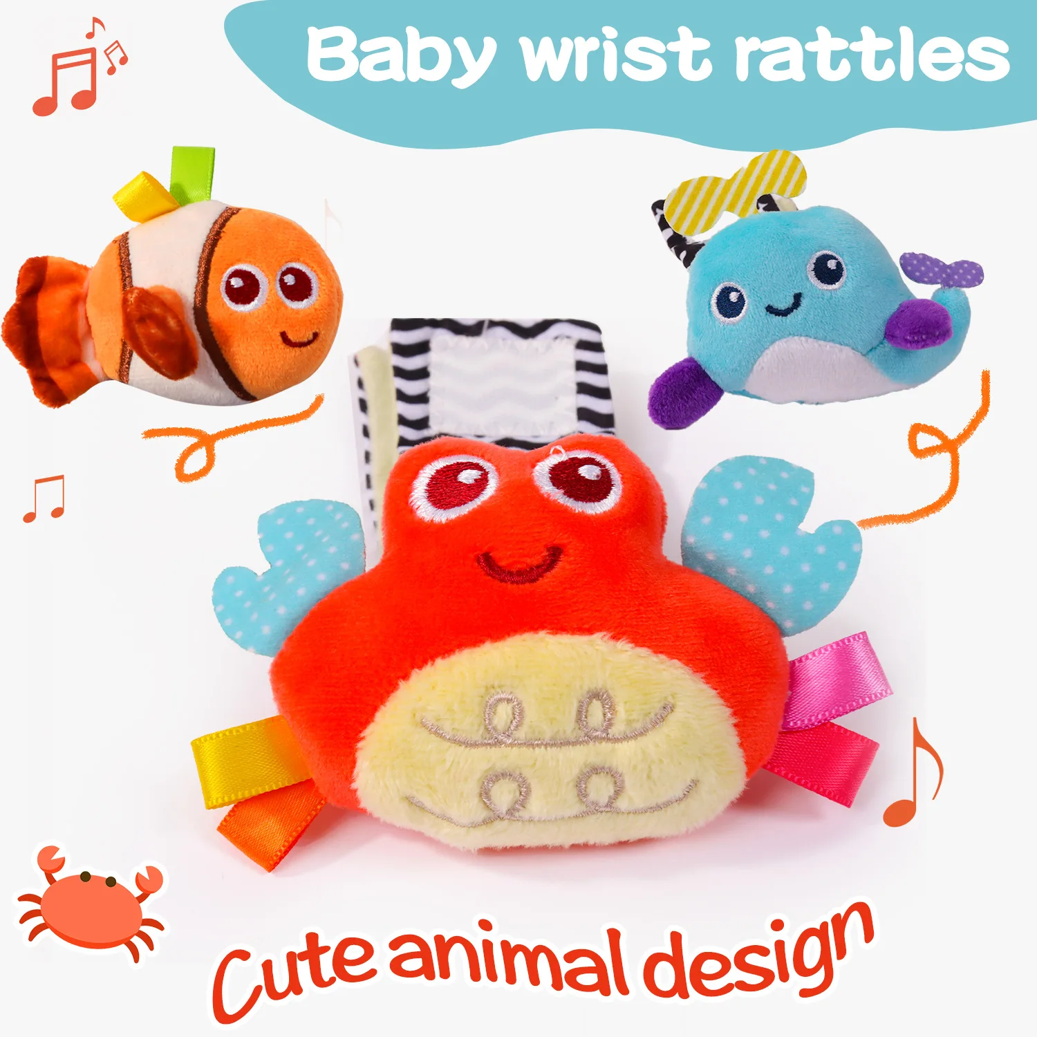 Calcetines sonajeros para bebé con animales peluche suave sonido - imagen 5
