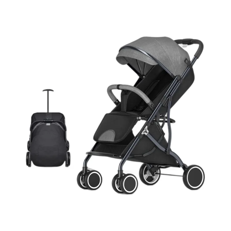 Cochecito de bebé se puede sentarse, reclinable, ligero, plegable, Simple, carrito con paraguas para bebé, cochecito bidireccional portátil para recién nacido - imagen 5