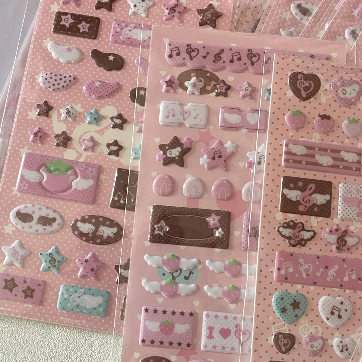 Ins estilo dulce serie rosa fresa estrella Flash película Goo tarjeta pegatinas estilo coreano funda de teléfono pegatinas decorativas - imagen 3