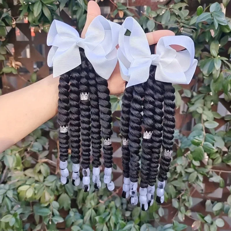 Extensiones de pelo trenzadas con cuentas para niñas – estilo rasta - imagen 5