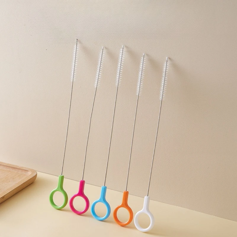 Cepillos para botellas de leche de acero inoxidable, limpieza de pajitas para beber, cepillo de limpieza de pajitas de tubo Extra para vaso, taza para sorber, pajita para botellas - imagen 2