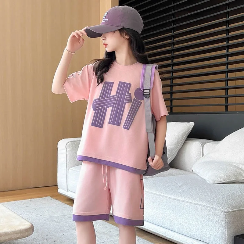 Conjuntos de verano para niñas: camisetas manga corta y pantalones cortos - imagen 2