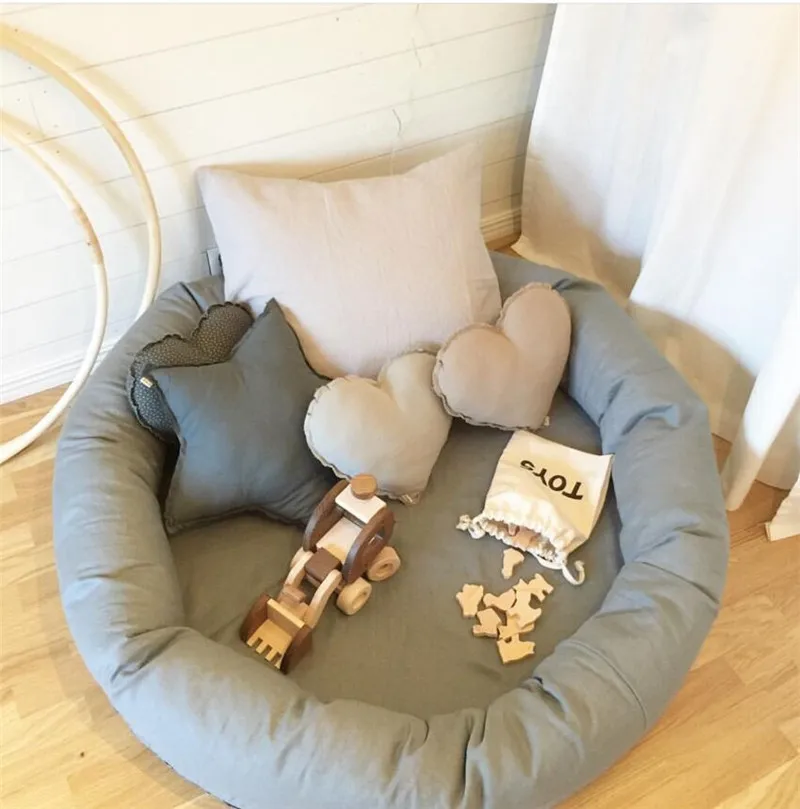 Cama Queen redonda INS para bebé recién nacido, cuna para dormir, cojín de juego para niños, foto, desmontaje y lavado. - imagen 2