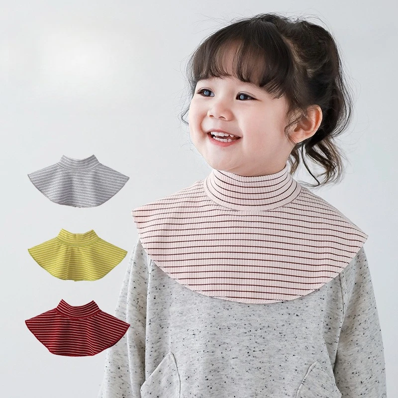 Calentador de cuello Convertible para niños pequeños, bufanda forrada de lana a prueba de viento de algodón suave de otoño, bufanda para bebé Unisex de moda deportiva INS