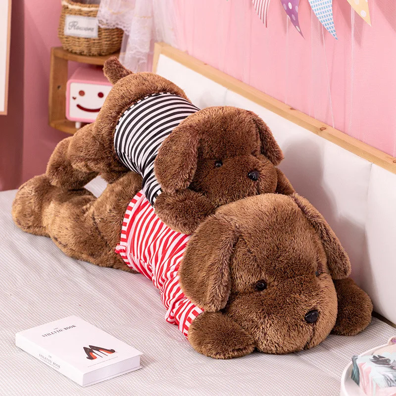 Peluche de perro tumbado gigante suave, cojín para dormir - imagen 4