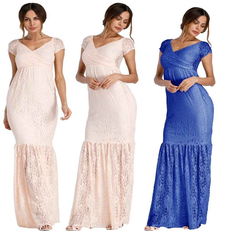 Vestido de sirena de encaje para embarazadas elegante - imagen 3