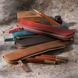 Estuche de lápices de cuero retro para niño – Cole y oficina