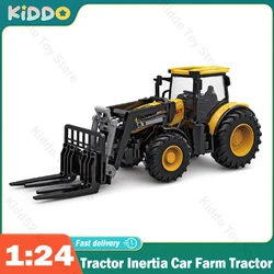Tractor de inercia para niños, coche de granja, camión de transporte, carretilla elevadora, modelo de coche de bebé, juguete de ingeniería, juguetes educativos para niños, 1/24
