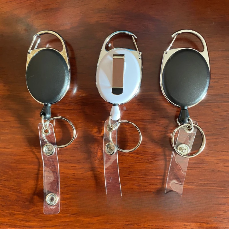 Carrete retráctil para insignia, cordón de identificación, etiqueta de nombre, tarjetero, carretes, cinturón de retroceso, llavero, Clips de cadena - imagen 3