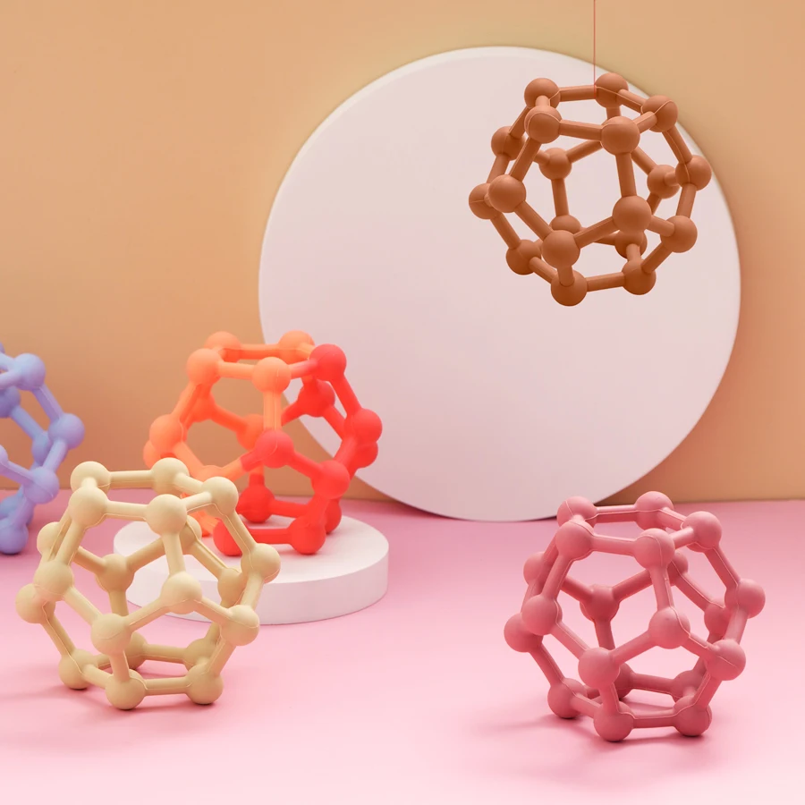 Bola de silicona para bebé, juguete de entrenamiento para masticar, mordedor de silicona, equipo para el cuidado del bebé, material de lactancia, 1 piezas - imagen 3