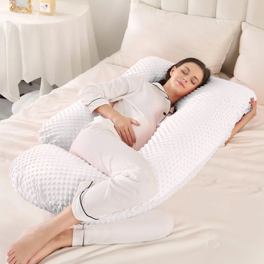 Almohada de embarazo en terciopelo con soporte abdominal - imagen 3
