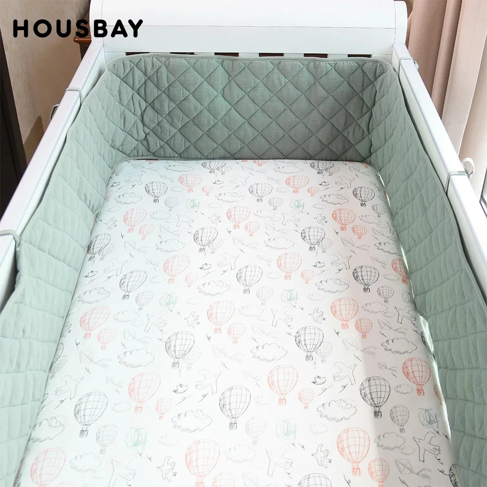HOUSBAY parachoques cuna bebé algodón suave protección