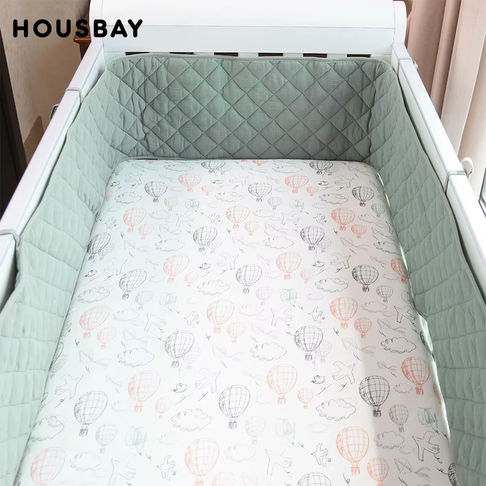 HOUSBAY parachoques cuna bebé algodón suave protección