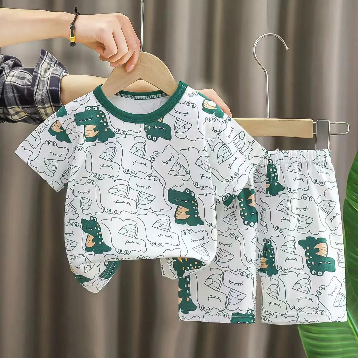 Ropa para niños, conjuntos para niños y niñas, camiseta, pantalones cortos, 2 uds., ropa de verano de algodón de manga corta para bebés, traje para niños pequeños - imagen 3