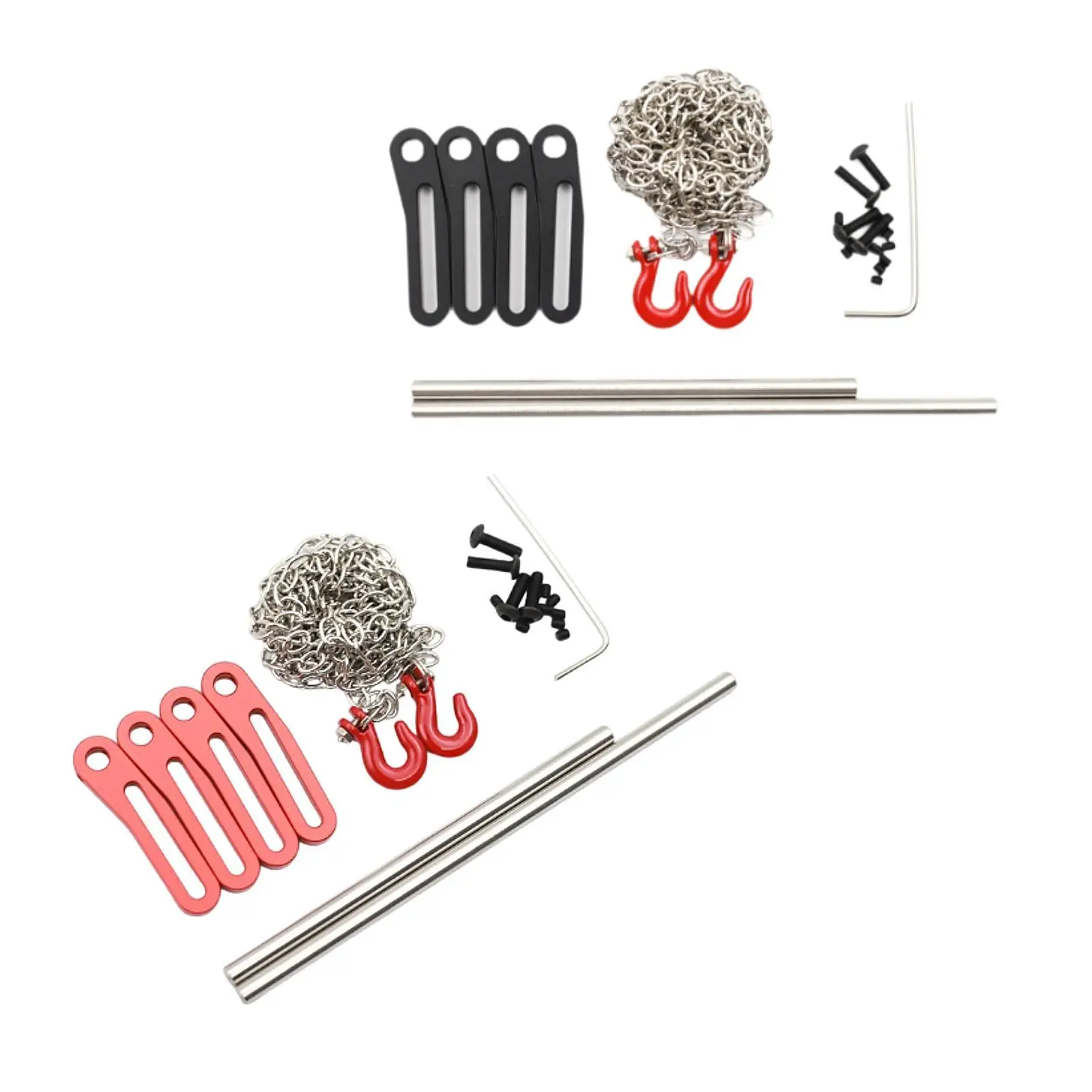 1/10 RC Front Rear Bumper with RC Tow Hooks Sturdy for RC Crawler Easy to Install Accessories RC Car Spare Part Adjustable