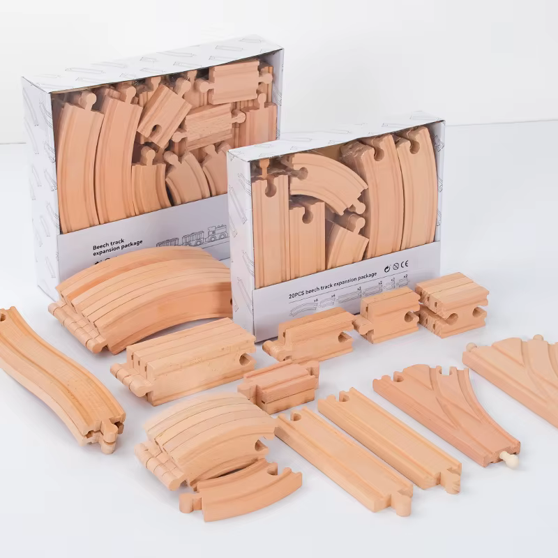Juego de vías ferroviarias de madera – Pistas extensibles para niños - imagen 3