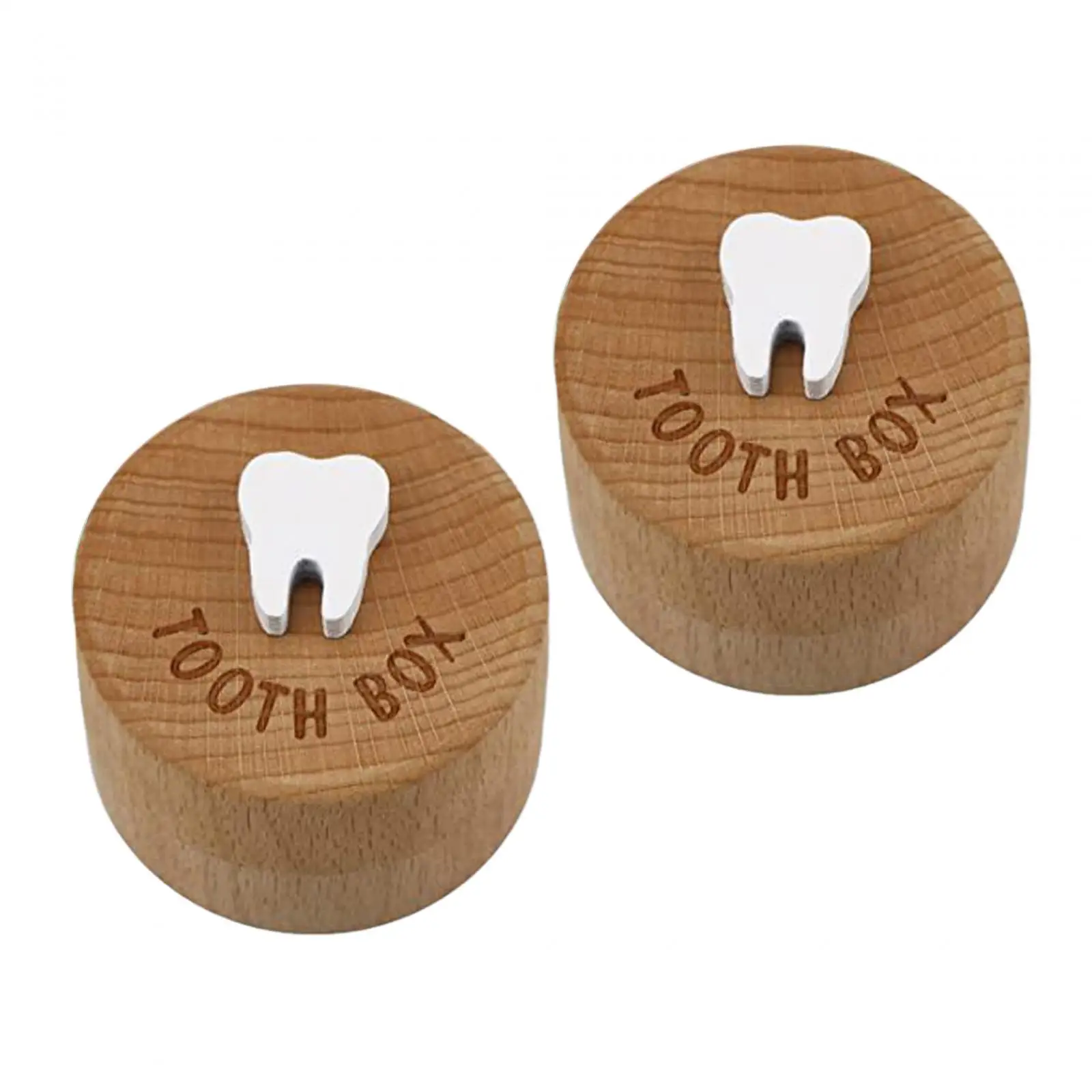 Caja de recuerdos de Hada de los dientes, organizador de madera con memoria de pelo Fetal para bebé, para la primera colección de dientes - imagen 3