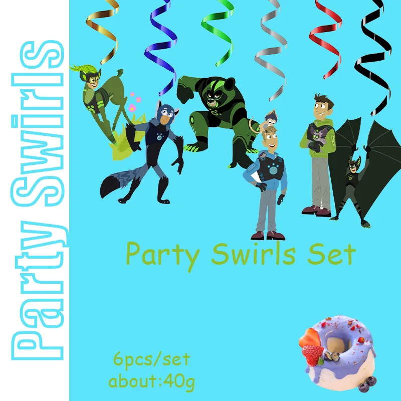 MINISO 6 uds. Colgante en espiral de Kratts salvajes de PVC para bodas, decoraciones de cumpleaños, decoración de flores de hidromasaje en el lugar - imagen 3