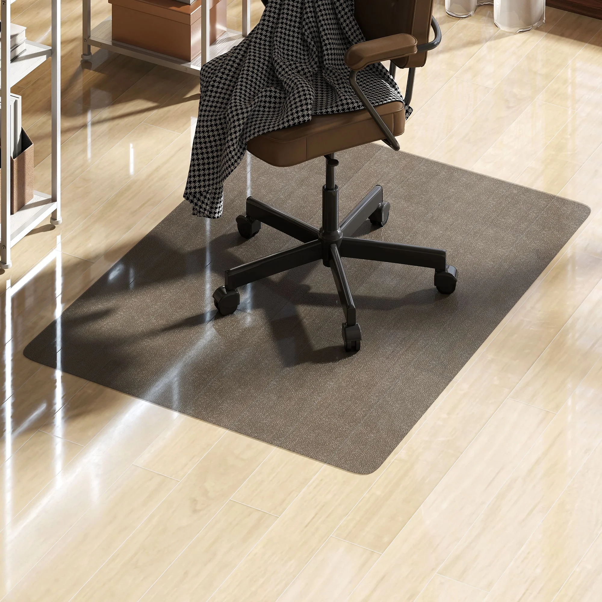 HOMCOM Alfombrilla Protectora para Suelos 90x120 cm Alfombra para Silla de Escritorio para Oficinas para el Hogar Negro - imagen 3