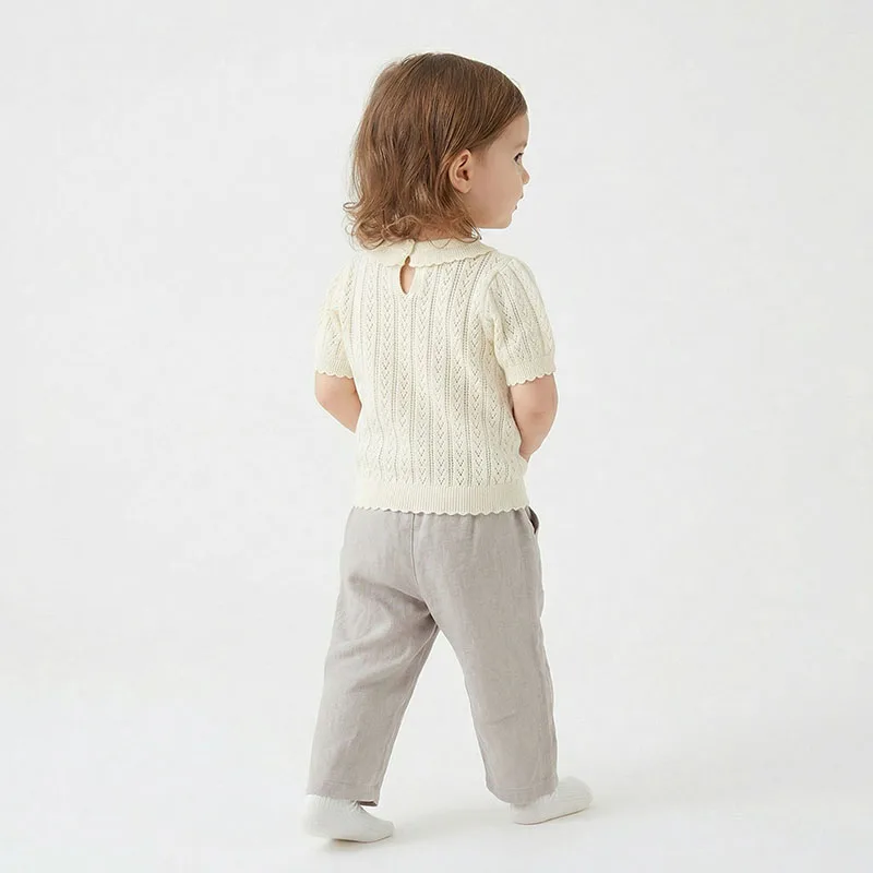 Camiseta de punto hueca para niños – manga corta fina de verano - imagen 3