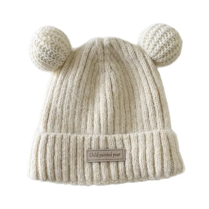 Nuevo gorro de invierno para bebé, gorro tejido con forro térmico, bonito oso de dibujos animados, gorro grueso y cálido para bebé, gorro suave con orejeras para recién nacido de 1 a 4 años - imagen 5