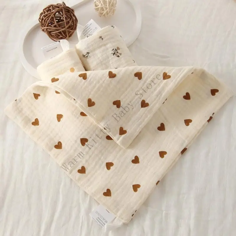 Toallas cuadradas de gasa de algodón suave para bebé, muselina absorbente, Baberos para lactancia recién nacido, paños para eructar, toallas para la cara infantil, 3/5 Uds. - imagen 4