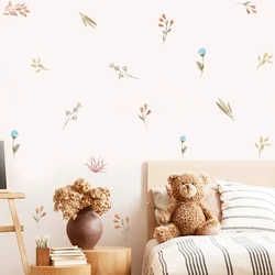 Vinilo decorativo boho con hierbas y flores para habitación infantil