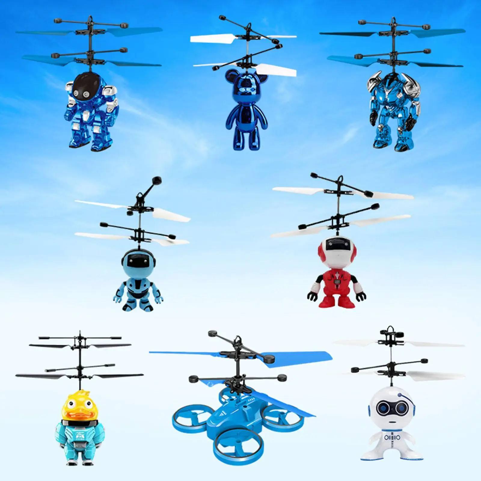 Mini dron robot volador recargable con sensor y luces para niños