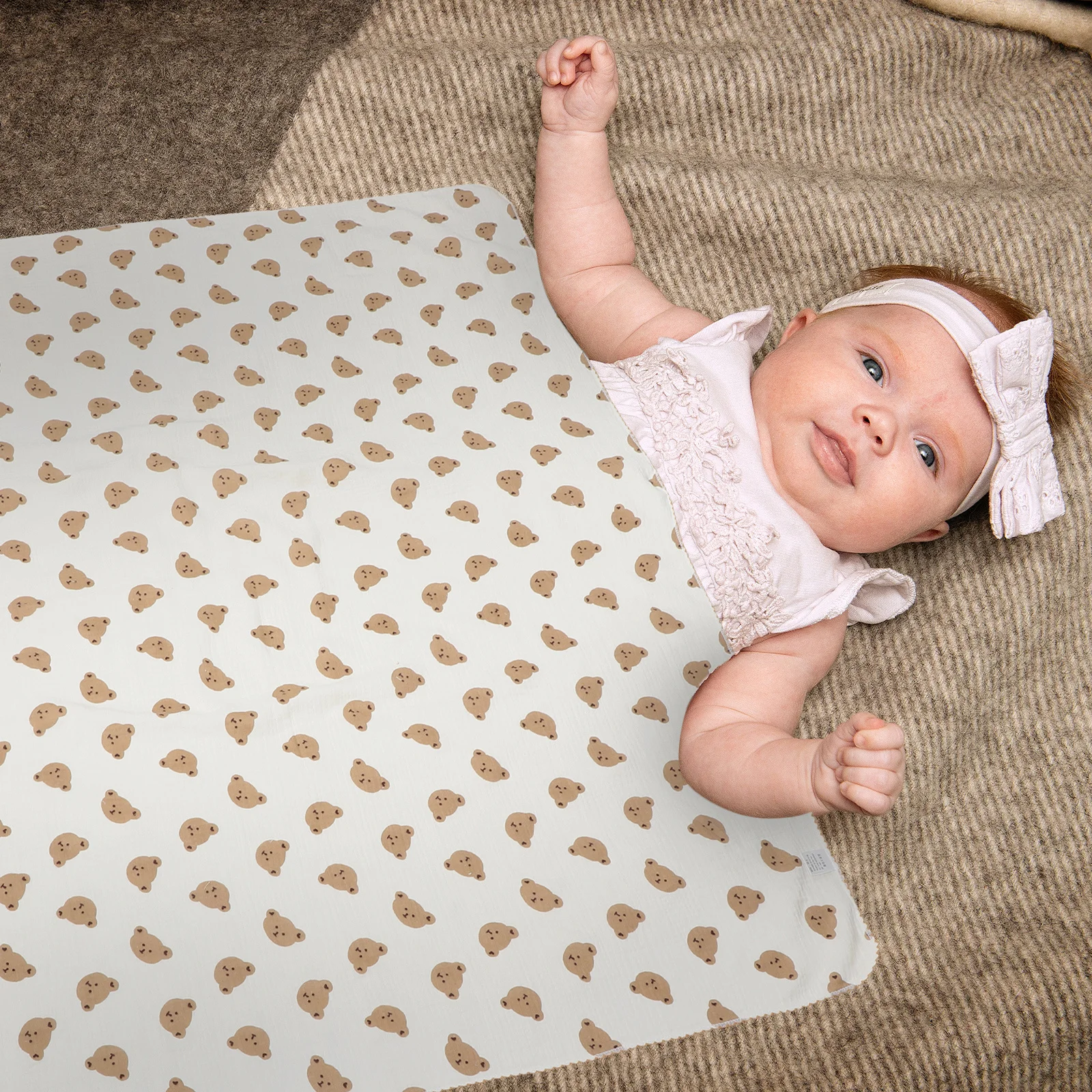 Manta de muselina para bebé, gasa suave de doble capa, toalla de baño absorbente, diseño de oso, manta para guardería recién nacido para niños y niñas - imagen 5