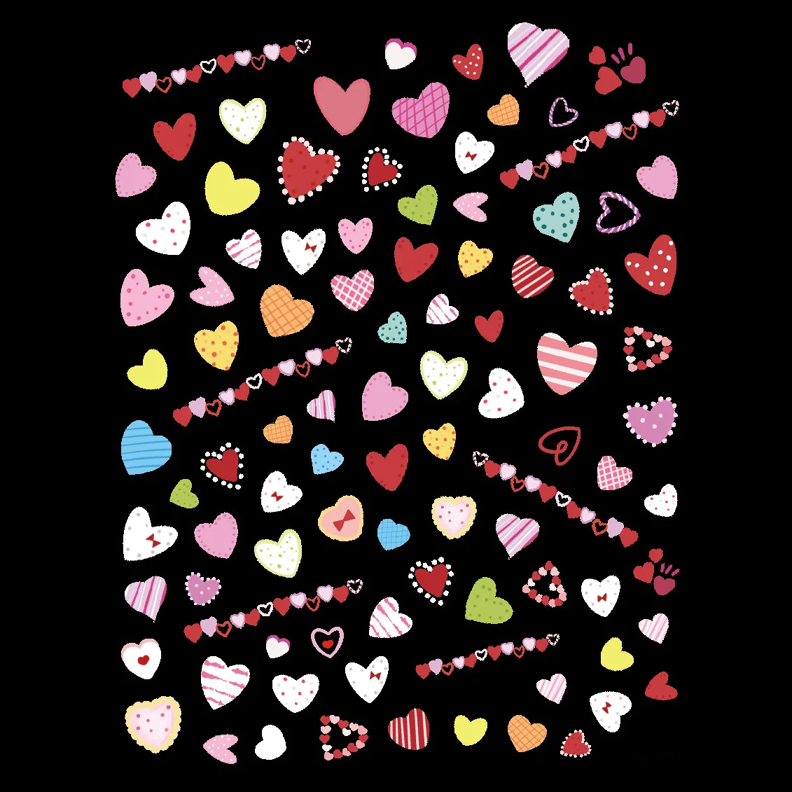 Pegatinas 3D para uñas infantiles con corazones blancos y amarillos - imagen 4
