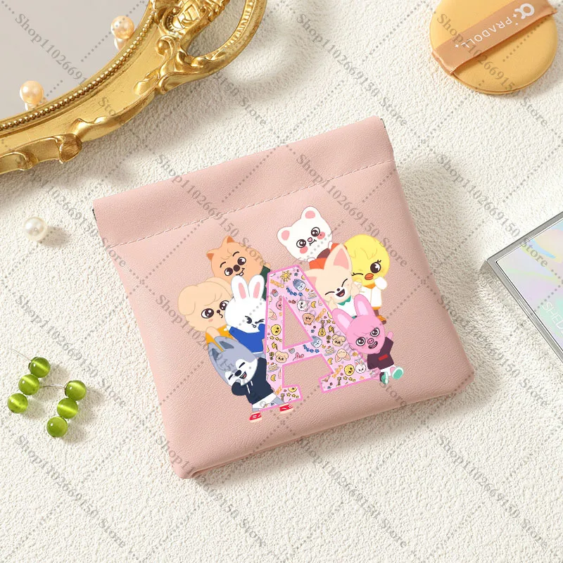 Bolsa de maquillaje con estampado de Anime para mujer, monedero bonito de dibujos animados SKZ ooed, accesorios, bolsa de almacenamiento de PU, tarjetero de moda, regalos de navidad - imagen 4