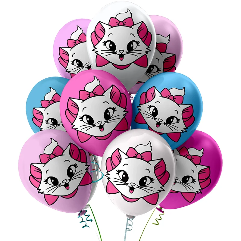 Globos de dibujos animados de Disney para fiesta de cumpleaños, suministros de vajilla para baby shower, globo de látex con temática de Los Aristogatos Marie, 12 piezas - imagen 3