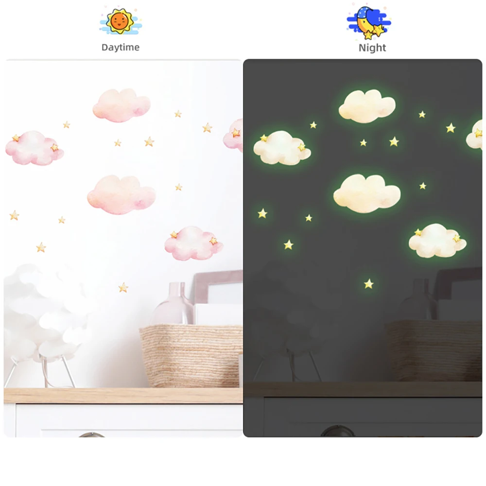 Pegatinas decorativas de estrellas y nubes para habitación infantil