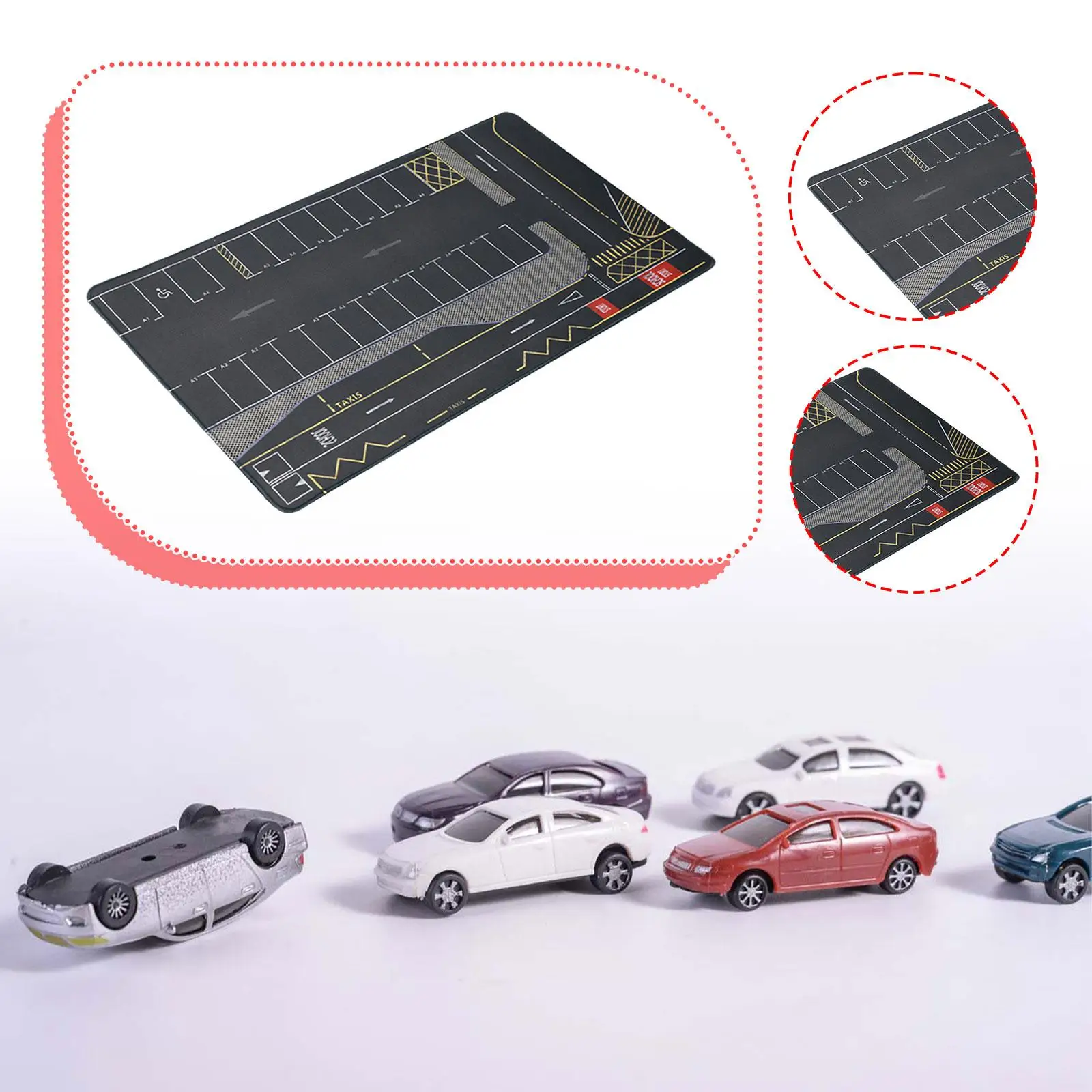 Rolled up:64 Diecast Alloy Car Model Parking Desktop Layout Nonslip Garage Toy Mouse Pad Vehicle Scene Display Toy