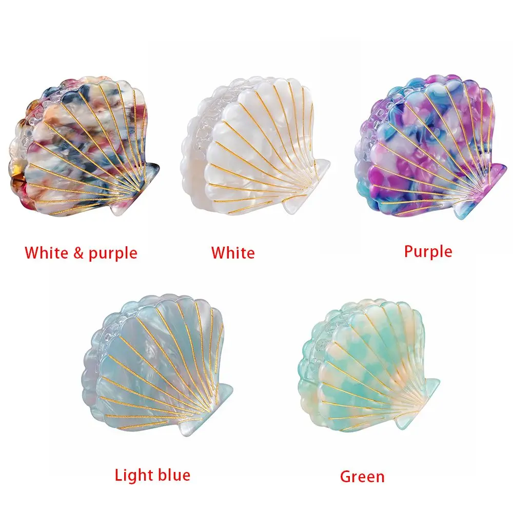 Pasador de pelo de cangrejo para niña, horquillas de cola de caballo, accesorios para el cabello para mujer, pinzas para el cabello acrílicas, pinzas para el cabello de concha - imagen 5