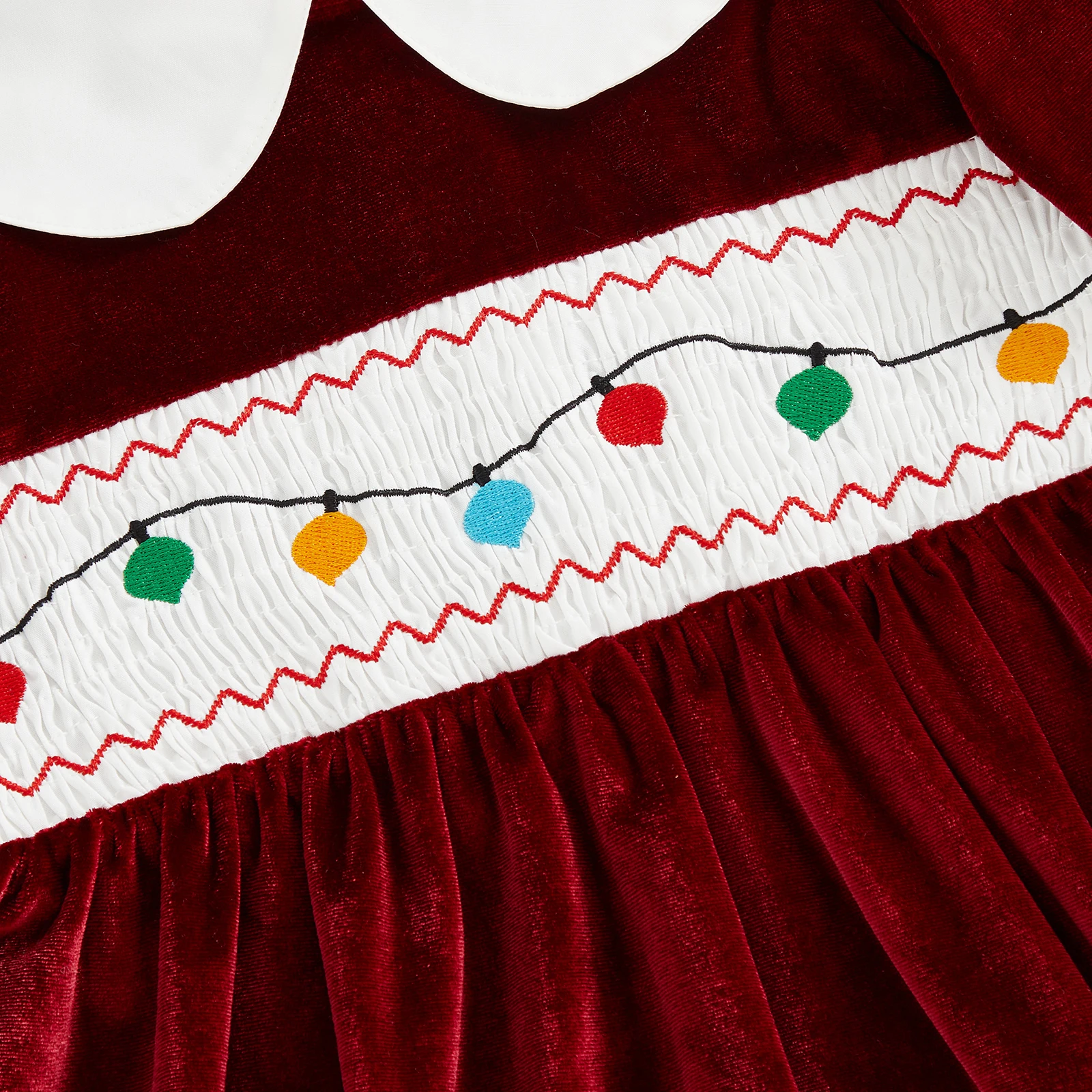 Tregren Vestido navideño de terciopelo para niña 2-7 años bordado - imagen 4