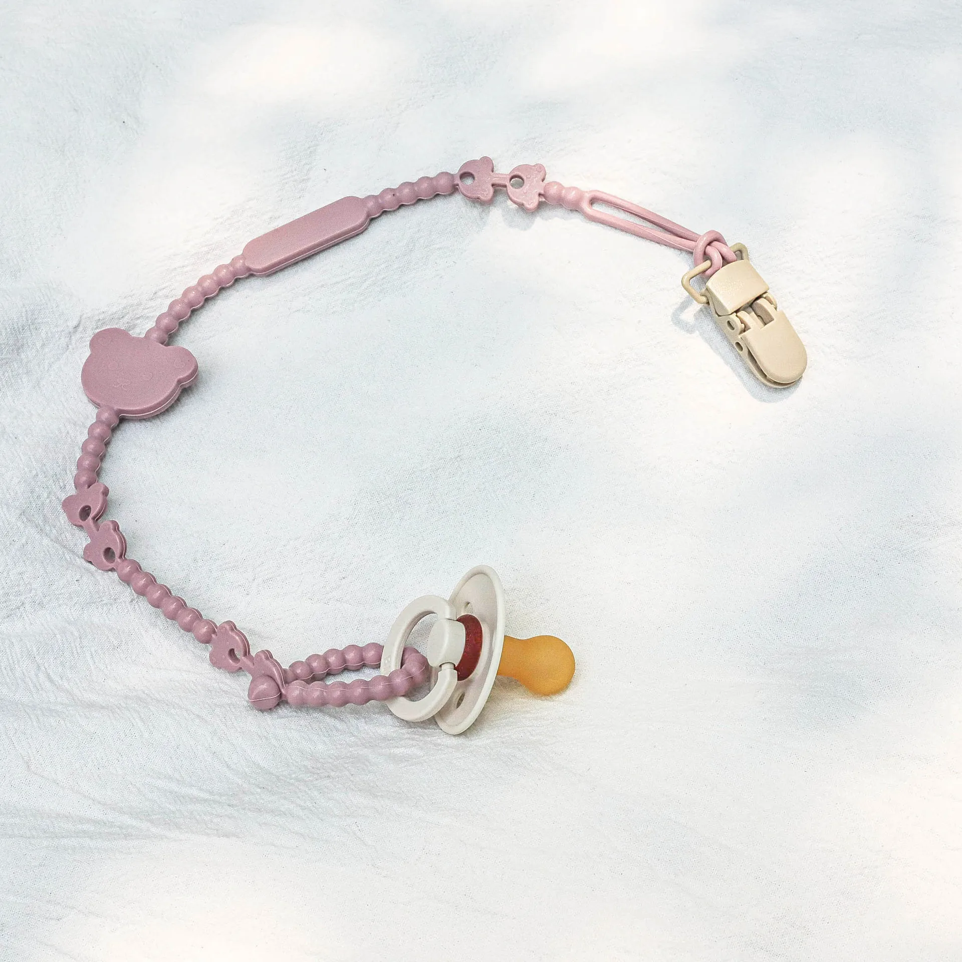 Cadena antipérdida de silicona suave, correas ajustables, soporte para chupete, cadenas para botellas, mordedor para bebé, juguete, cordón, soporte para pezones, cochecito - imagen 4