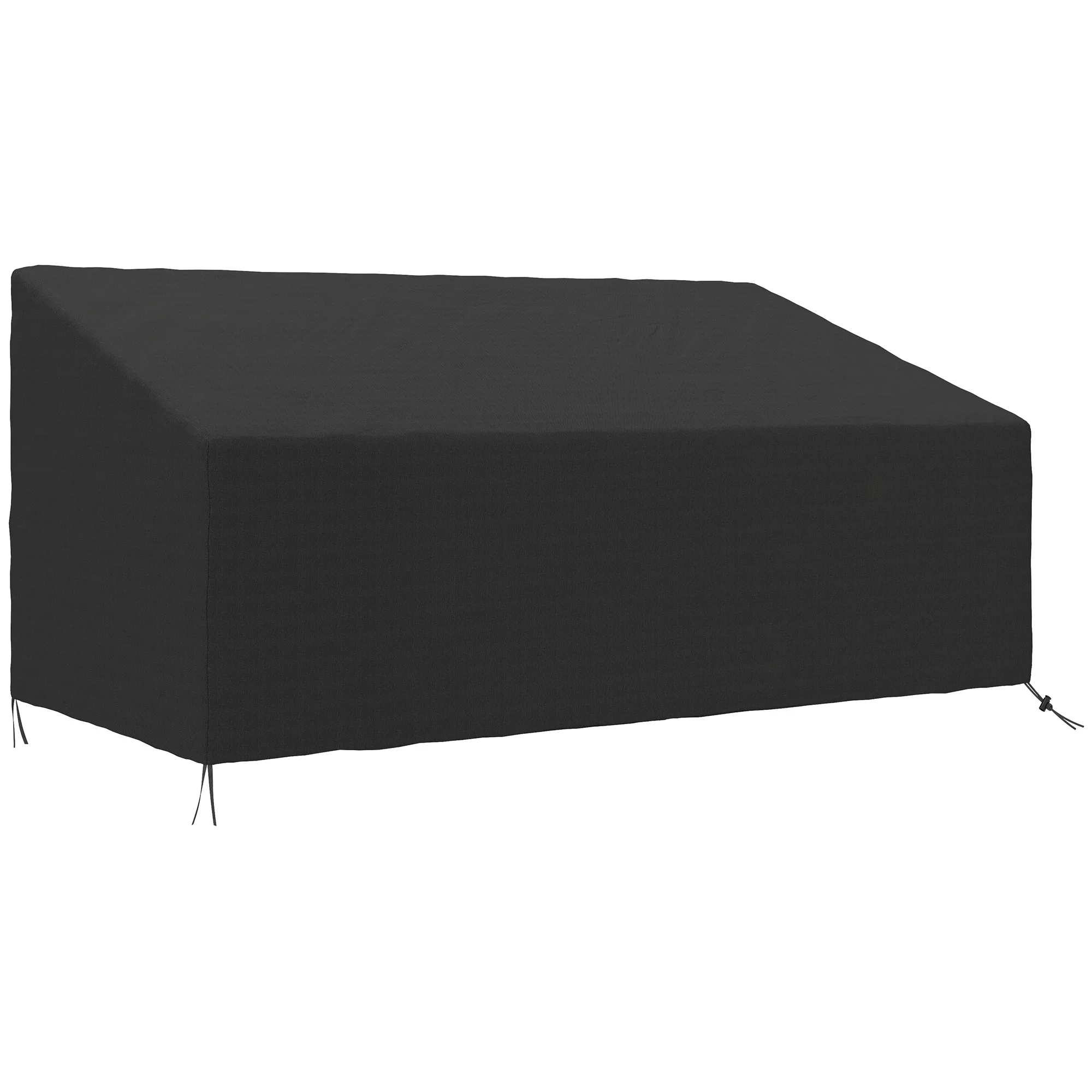 Outsunny Funda para Banco de Jardín 3-4 Plazas, Funda Sofá Exterior Impermeable, Tela Oxford 600D con Recubrimiento Resistente a los Rayos UV y al Polvo, 218x111x63/101 cm para Patio, Terraza, Negro - imagen 2