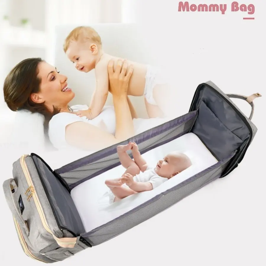 Bolsa de pañales plegable Oxford multifuncional para bebé - imagen 3