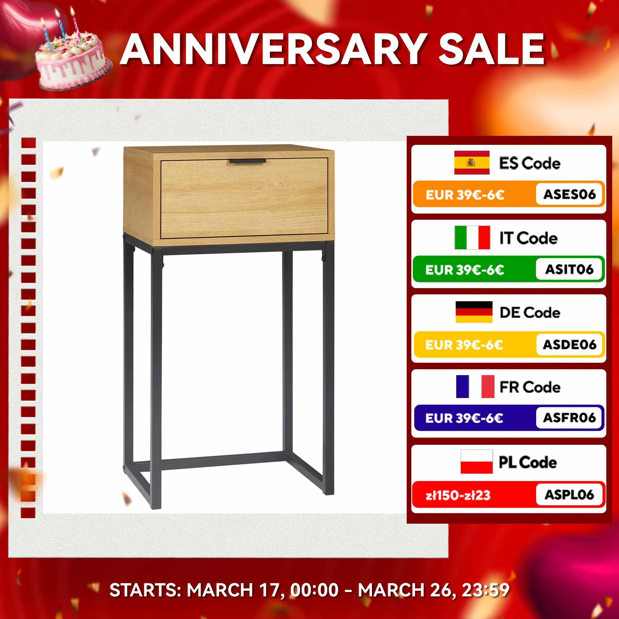 HOMCOM Mesa Auxiliar para Sofá Mesita Auxiliar Moderna con Cajón con Patas de Acero para Pasillo Salón Dormitorio 40x30x76 cm Natural