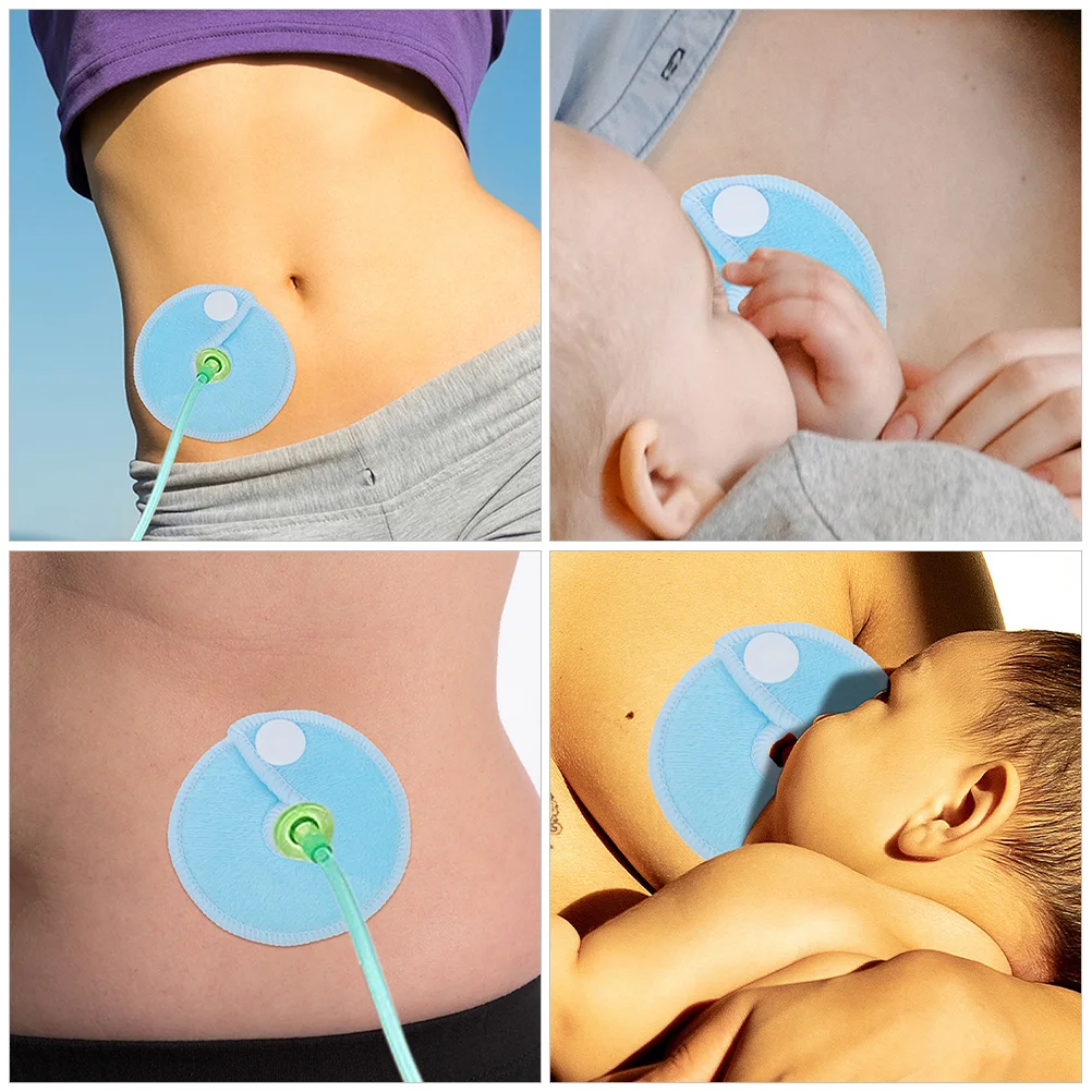 Almohadilla de microfibra para el ombligo del bebé, almohadillas de tubo de alimentación para amamantar, fundas de algodón de bambú para niños, 24 piezas - imagen 4
