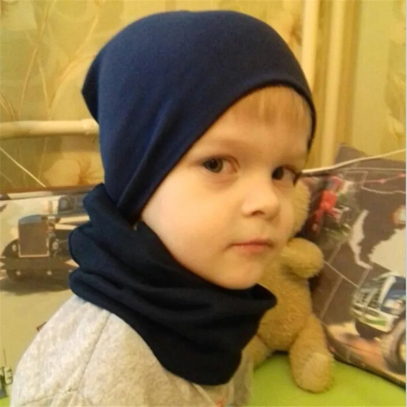 Gorro y bufanda de algodón infantil cálido para exterior - imagen 4
