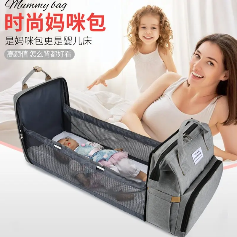Bolsa de maternidad con cuna pliable de viaje – Gran capacidad para mamás - imagen 2