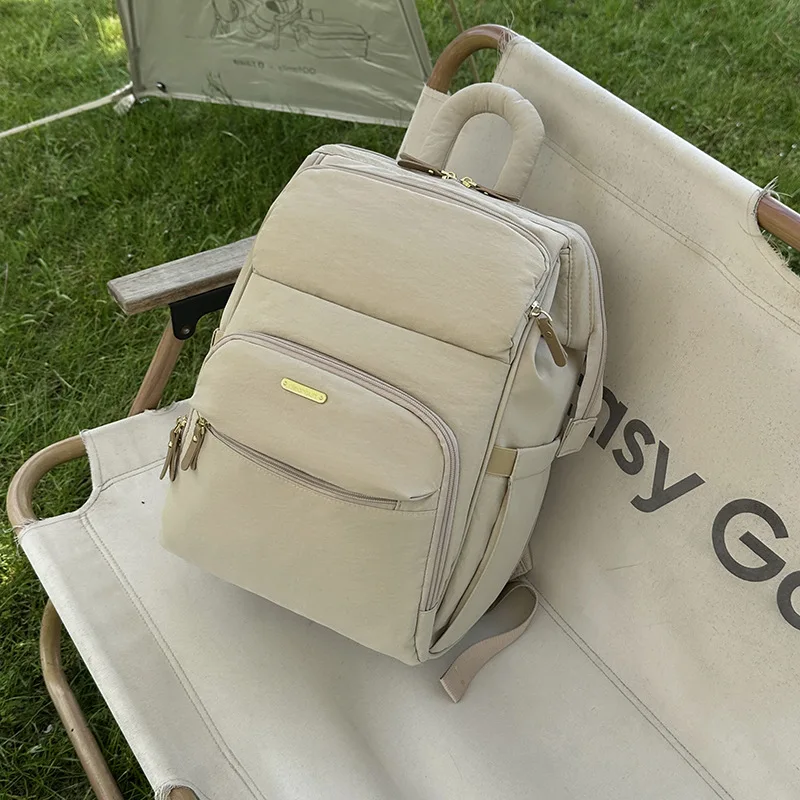 Bolsa de pañales informal de gran capacidad, bolso de maternidad multifunción para mamá con bolsillo separado en seco y húmedo, organizador de artículos esenciales para bebé de viaje