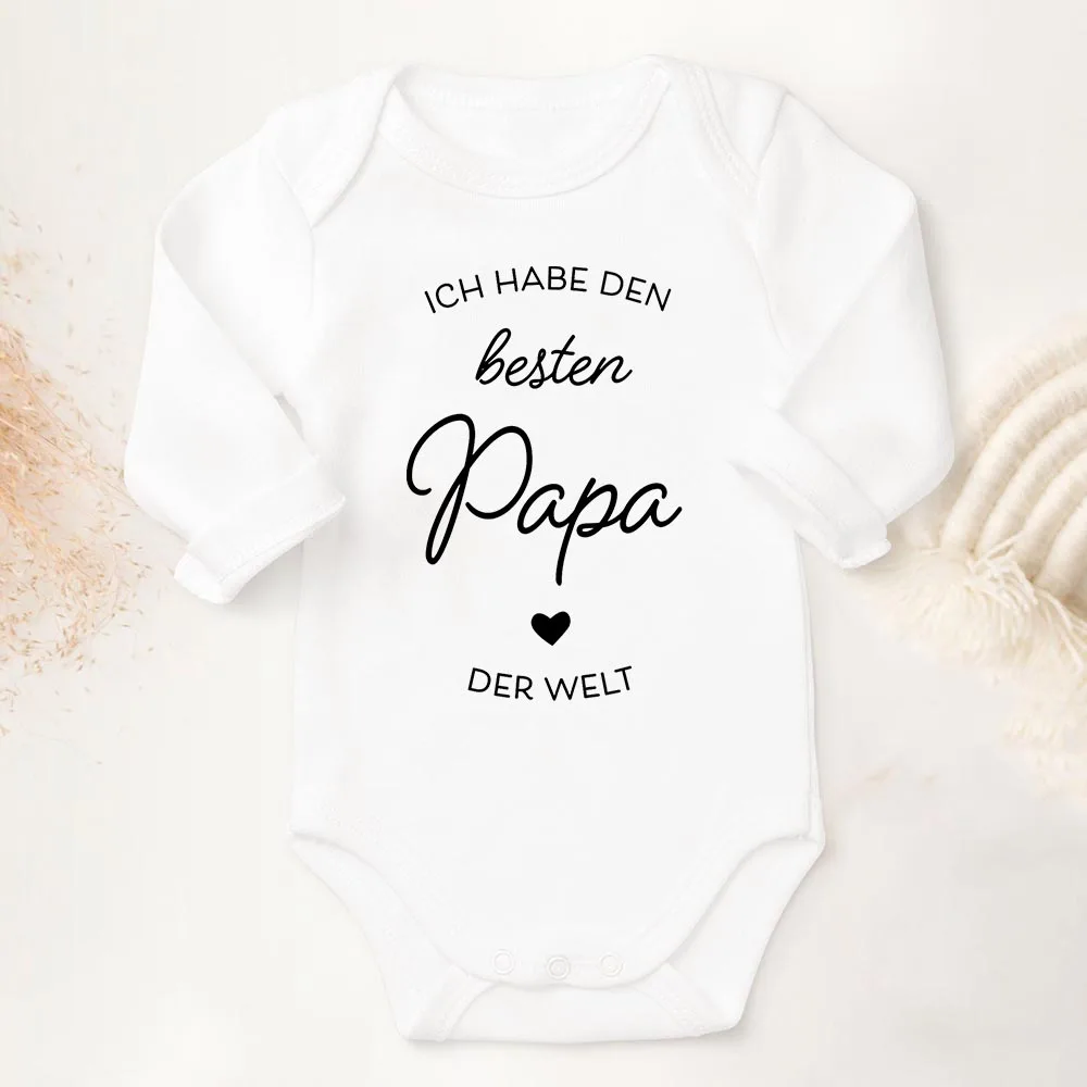 I HAVE THE BEST DAD IN THE WORLD Baby Bodysuit Gift for Birth on Ather's Day Best Dad Gifts Long Sleeve Infant Rompers